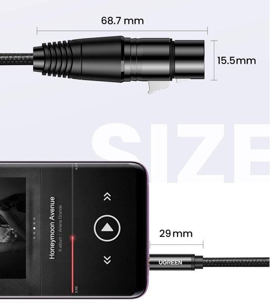 UGREEN 3.5mm Three-Pole Male to XLR Female Audio Cable 2m AV182