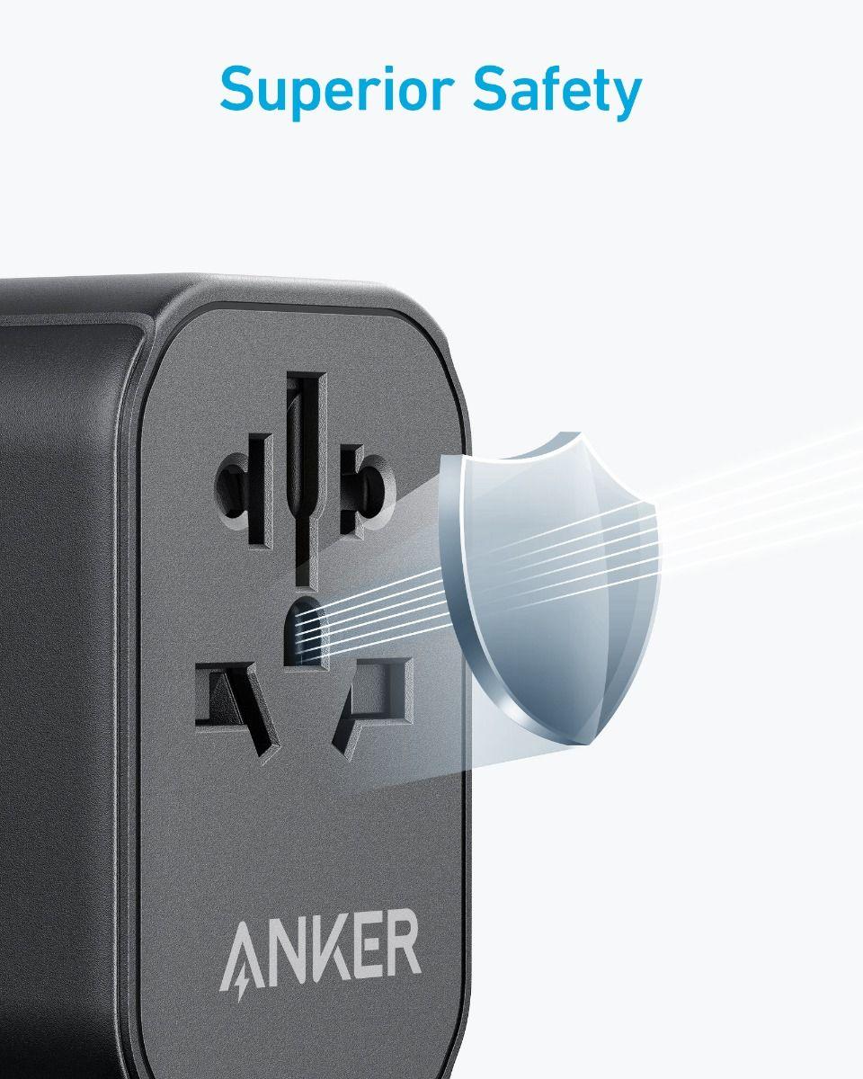 Anker PowerExtend USB C Travel Adapter 30W Fast Charger - Black
