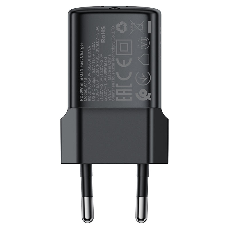 ACEFAST A118 PD30W GaN Wall Charger Single USB-C EU Plug