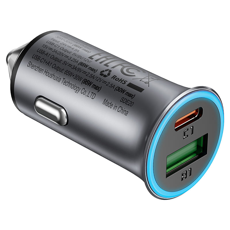 ACEFAST B16 95W Fast Car Charger Dual Port USB-C 65W + USB-A 30W