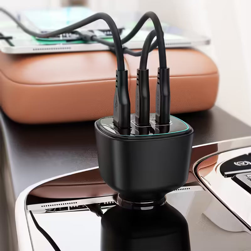 ACEFAST B18 200W Fast Car Charger 3-Port (2×USB-C + USB-A)