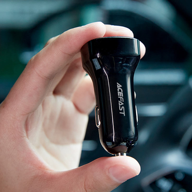 ACEFAST B4 66W Car Charger USB-C 36W + USB-A 30W with LED Display