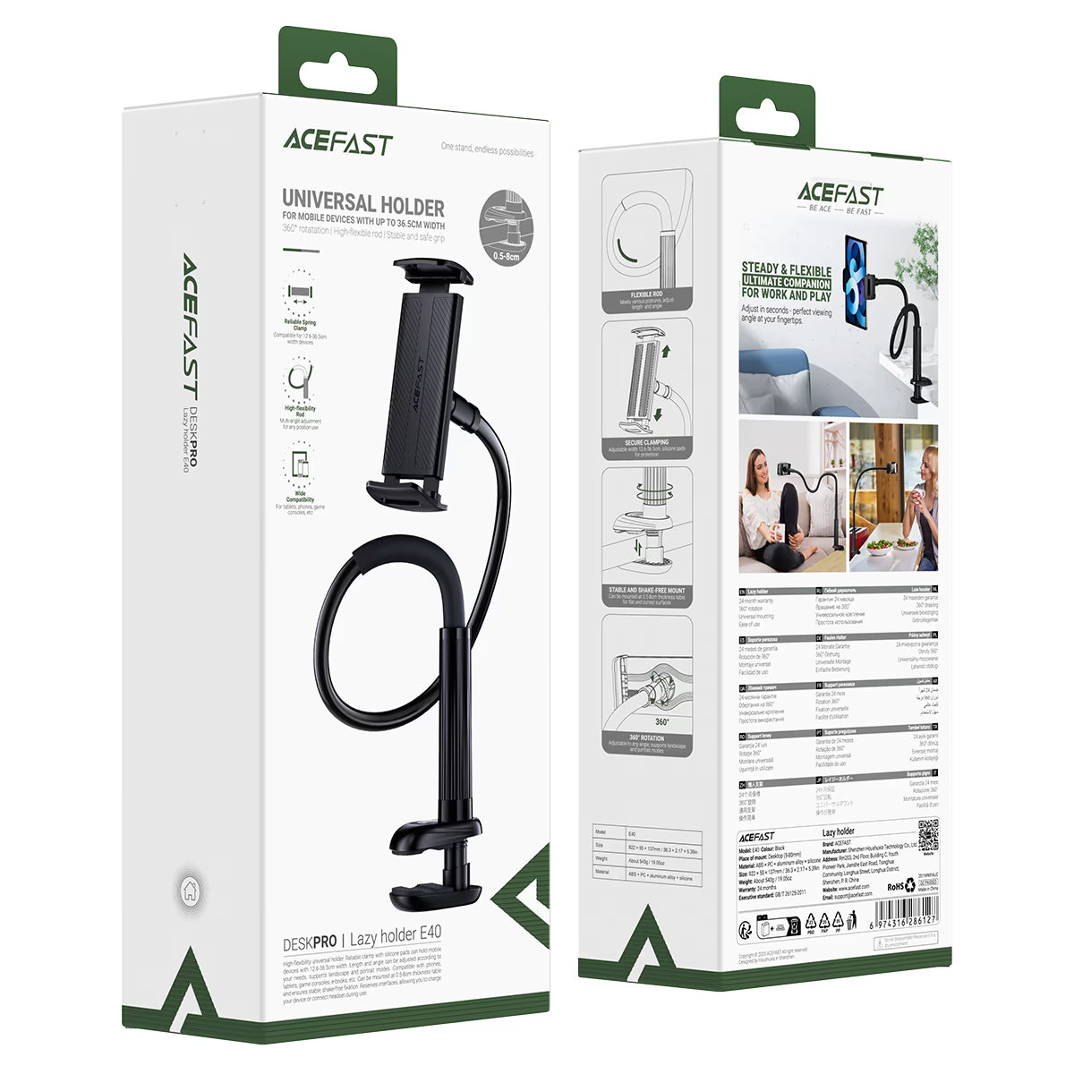 ACEFAST E40 Universal Flexible Arm Desktop Holder for Phone, Tablet & Gaming Devices