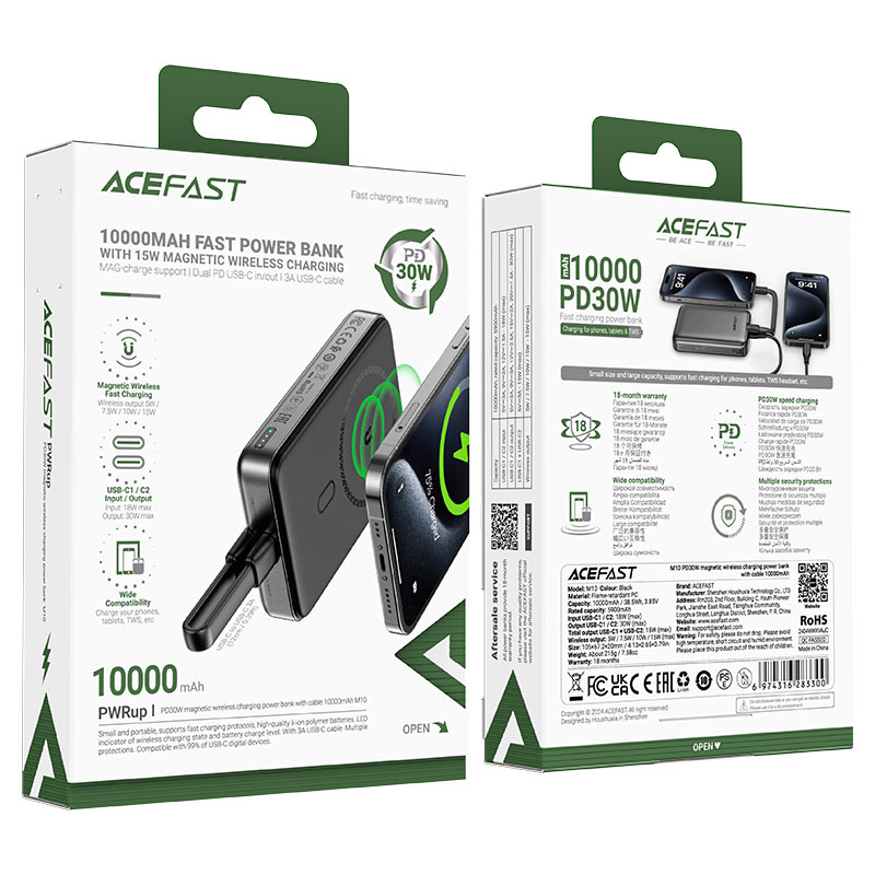ACEFAST M10 Magnetic Fast Wireless Charge Power Bank PD30W 10000mAh
