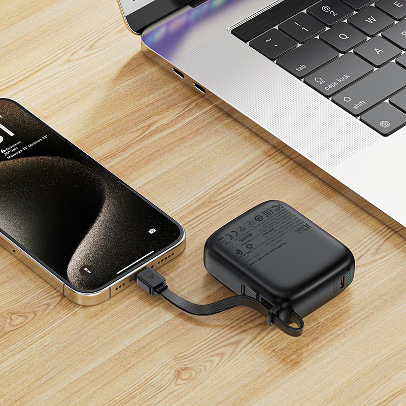 ACEFAST M15 Power Bank 10000mAh – PD 20W Fast Charge | Built-In USB-C Cable | LED Indicator | Air Travel Safe