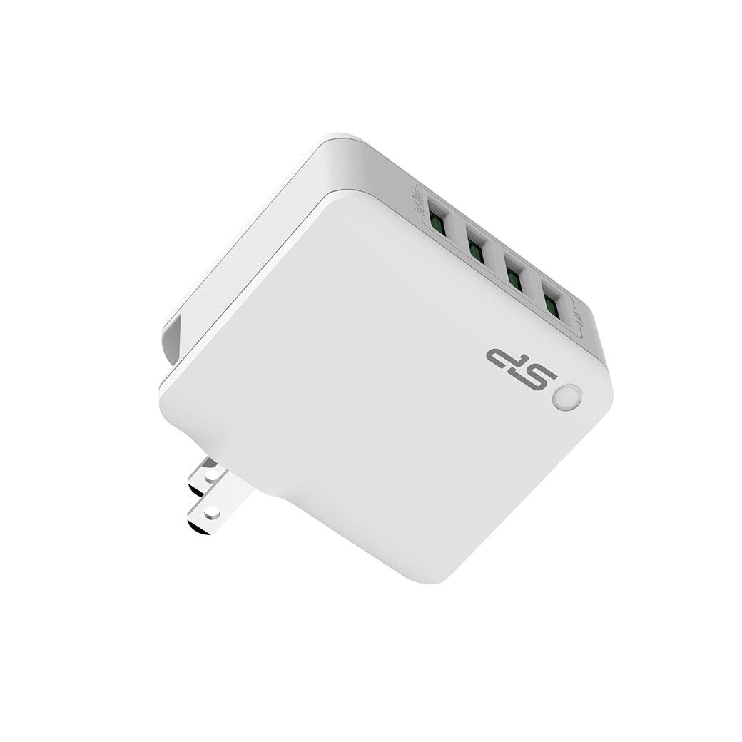 Silicon Power WC104P Wall Charger 4 USB Ports Fast Charging - White