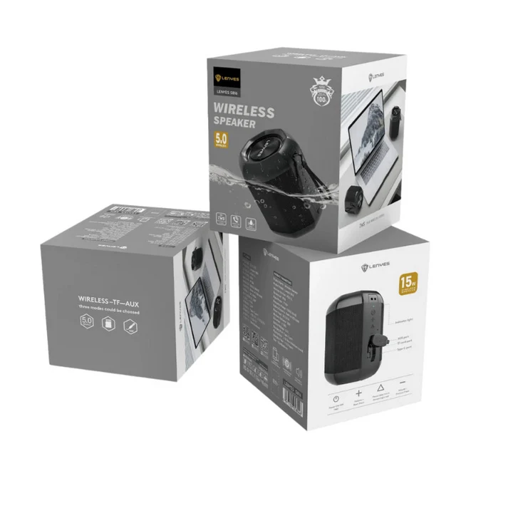LENYES S816 Wireless Speaker – Deep Bass, LED Lights & Portable Power