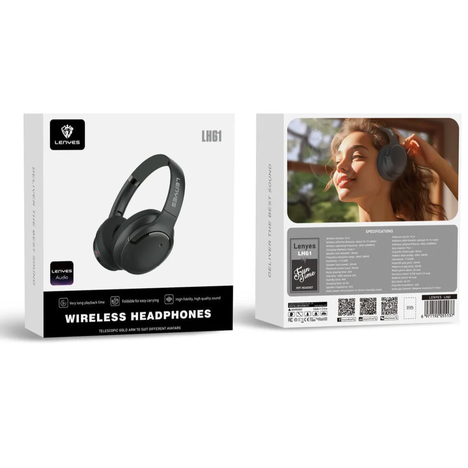 Lenyes LH61 – Wireless Bluetooth Headset with Comfortable Design & Clear Sound
