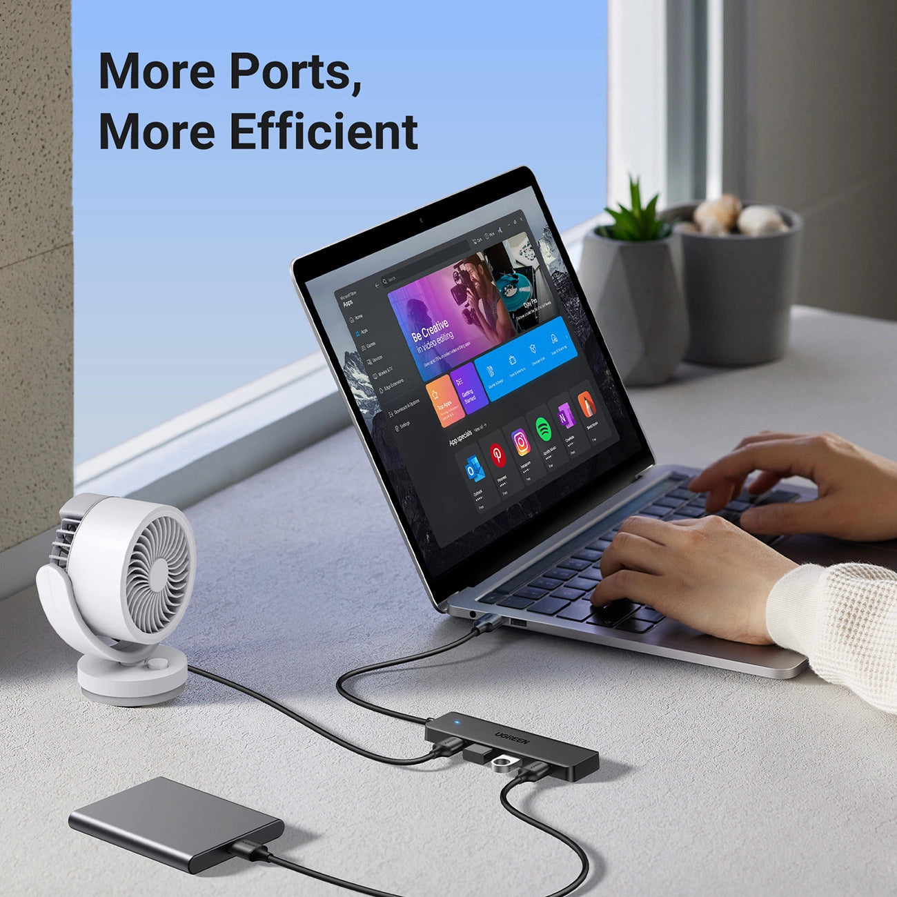 UGREEN USB 3.0 Hub 4-Port Ultra-Slim Splitter – 25851