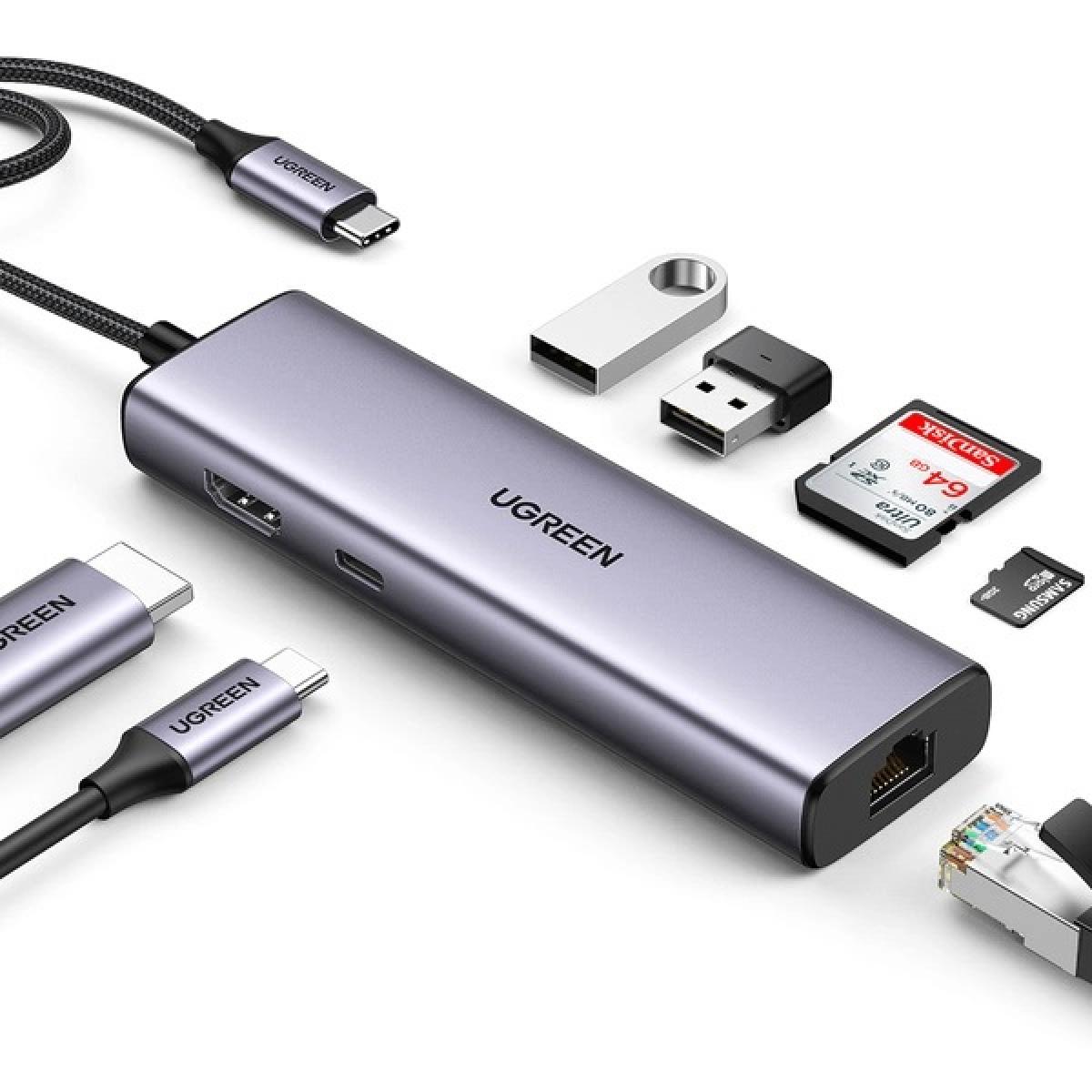 UGREEN 7-in-1 USB-C Hub with 4K HDMI, 100W PD & SD/TF Reader