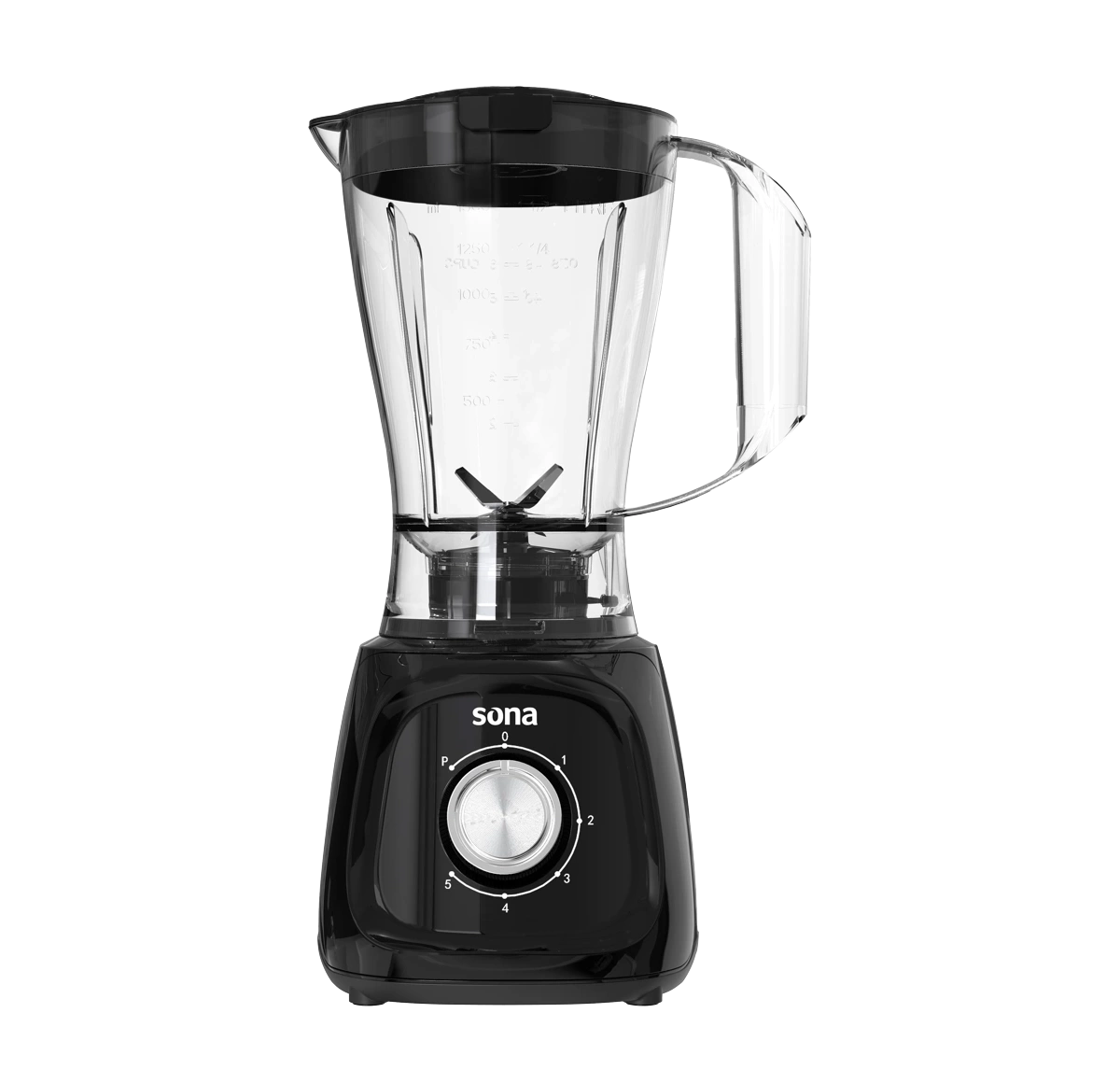 Sona 600W Blender with Grinder & Chopper – 1.5L – Black