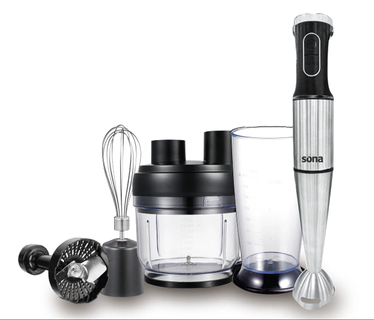 Sona 1500W Hand Blender with 2.5L Food Processor & Titanium Blade