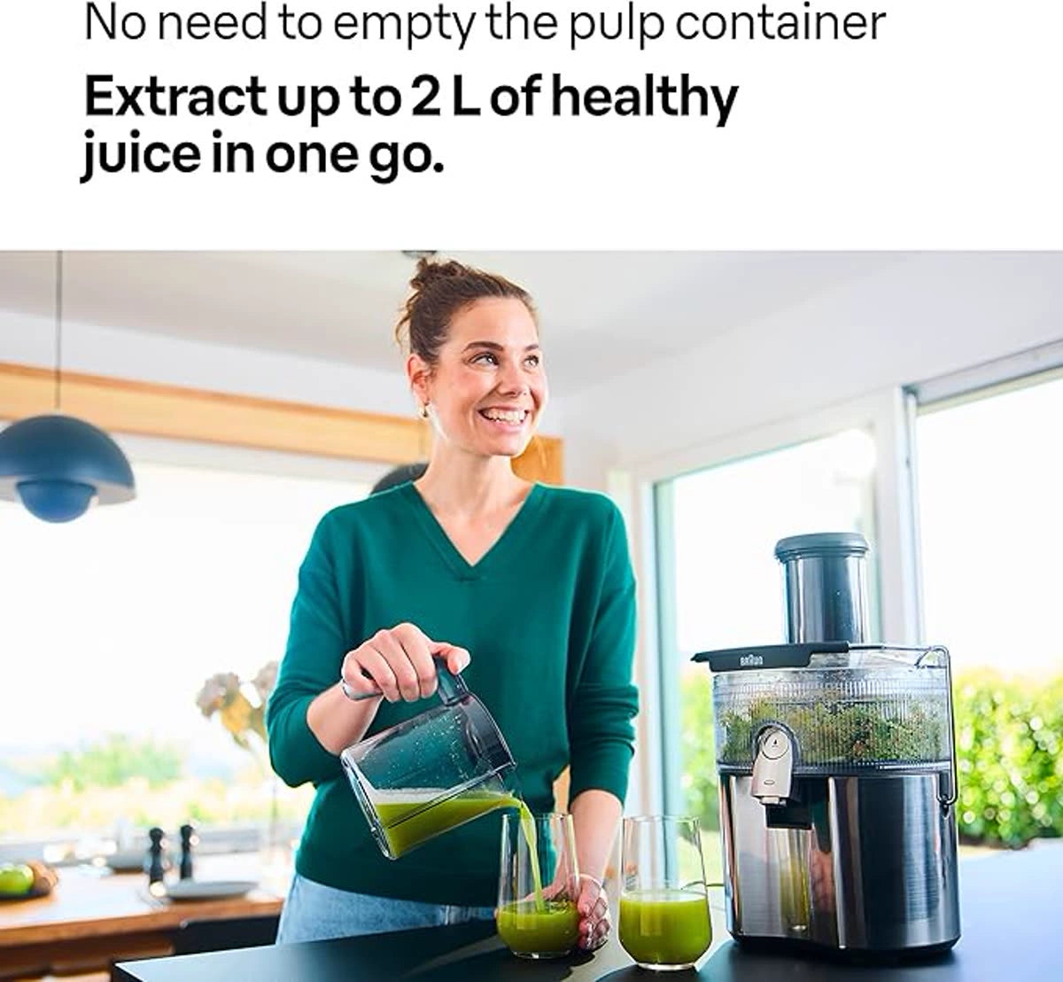 Braun MultiJuice 7 Centrifugal Juicer 1000W 2L ColdXtract Technology 2 Speeds Stainless Steel Filter – Grey (SJ7000)