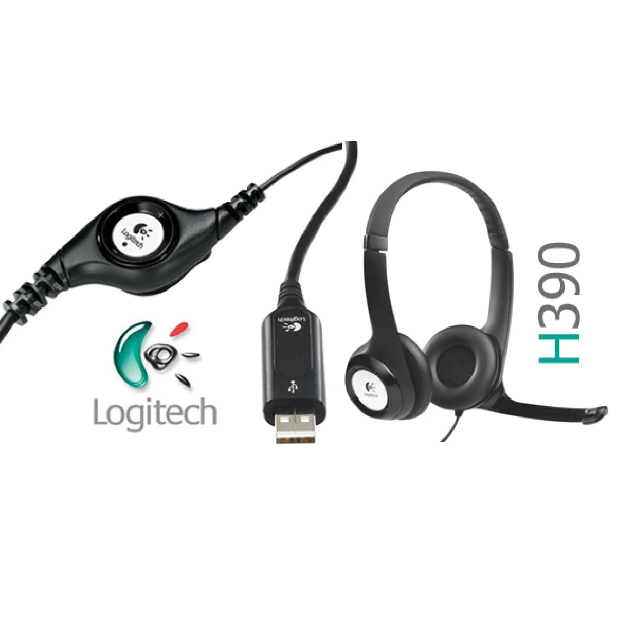 Logitech H390 Wired USB Headset – Noise-Cancelling Mic, Laser-Tuned Drivers, In-Line Controls | PC & Mac