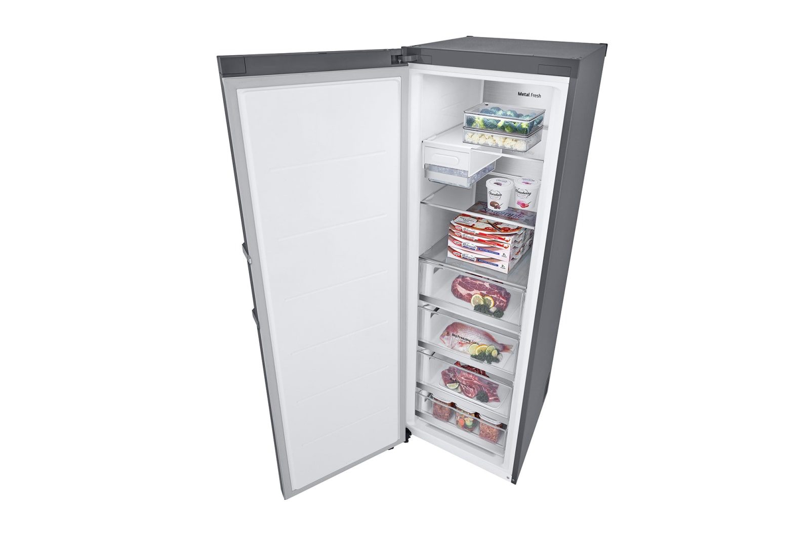 LG Upright Freezer 355L Silver No Frost (GC-B514ELFM)