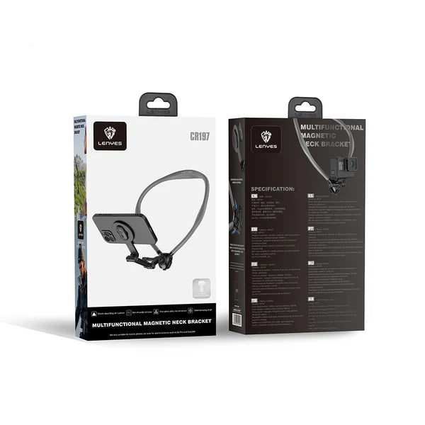 Lenyes CR197 Magnetic Neck Phone Holder – Black