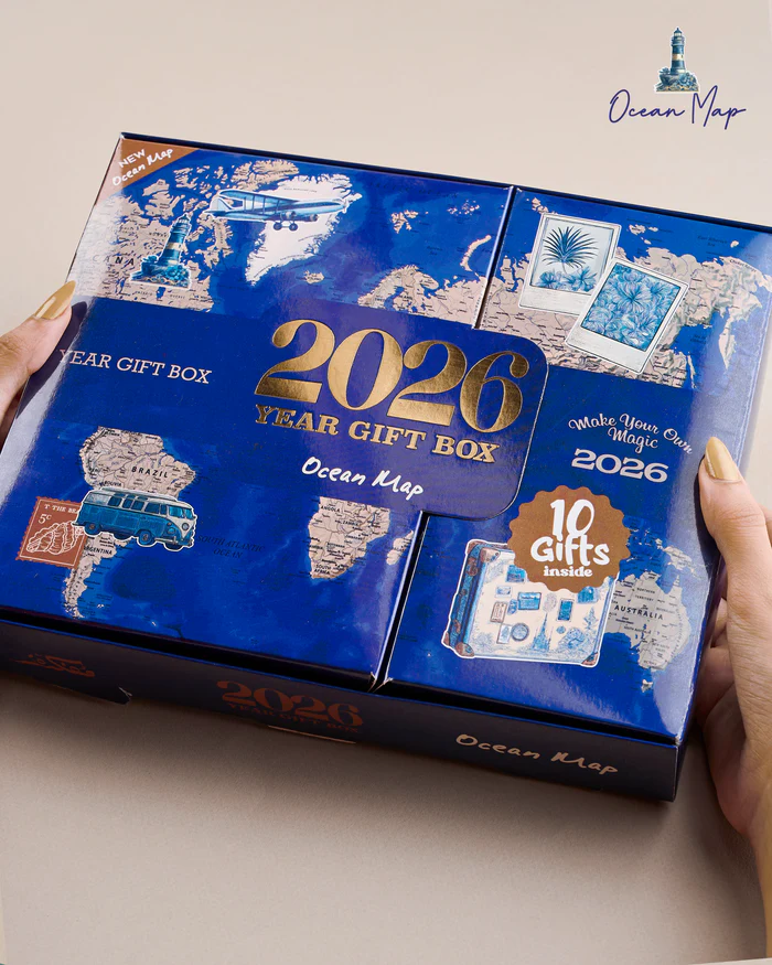 Mofkera Agenda Gift Set 2026 - Ocean Map