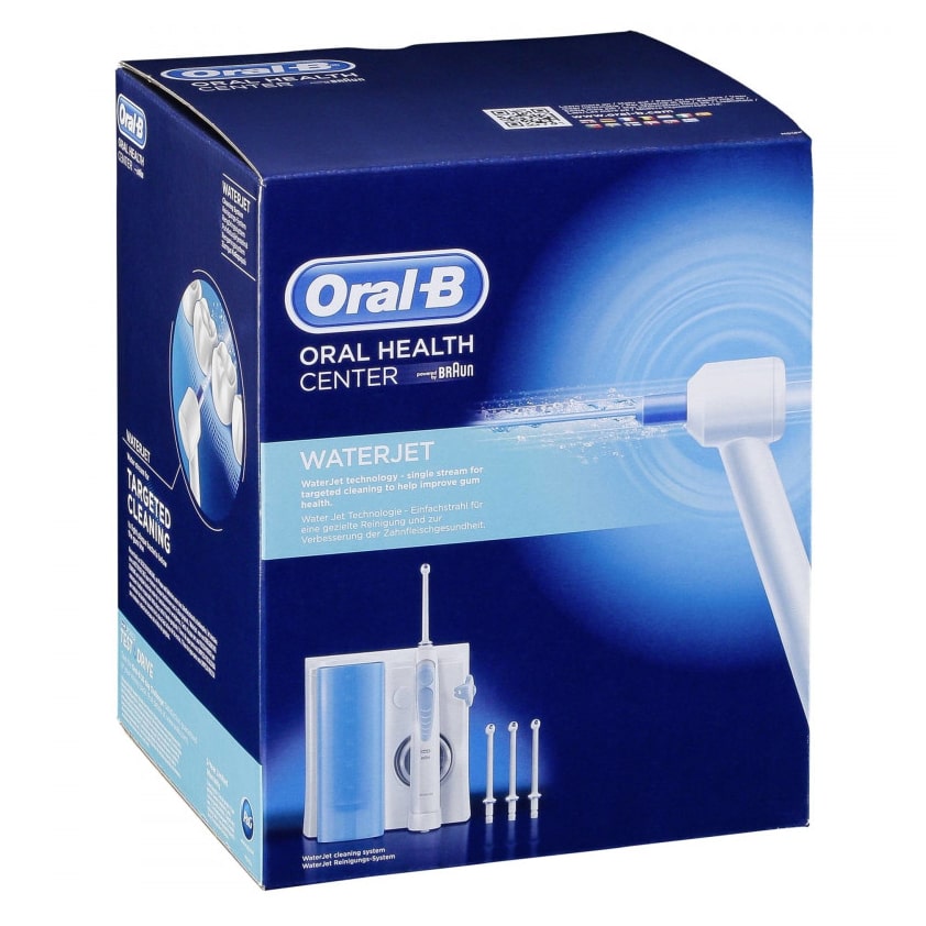 Oral-B Water Jet Flosser System with 4 Replacement Tips - White