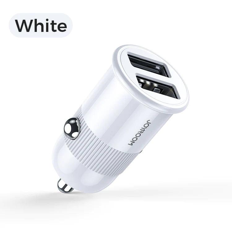 oyroom 3.1A Fast & Safe Car Charger for 2 Devices - White