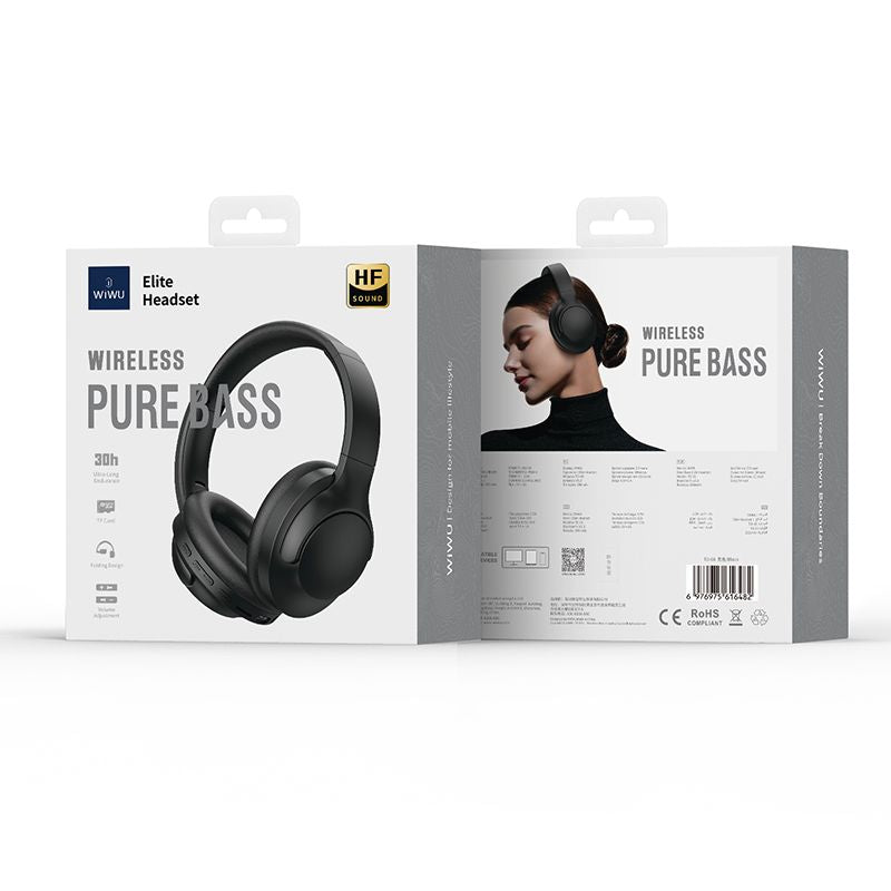 WIWU Elite Wireless Headset TD 08 Comfort & Exceptional Audio - Black