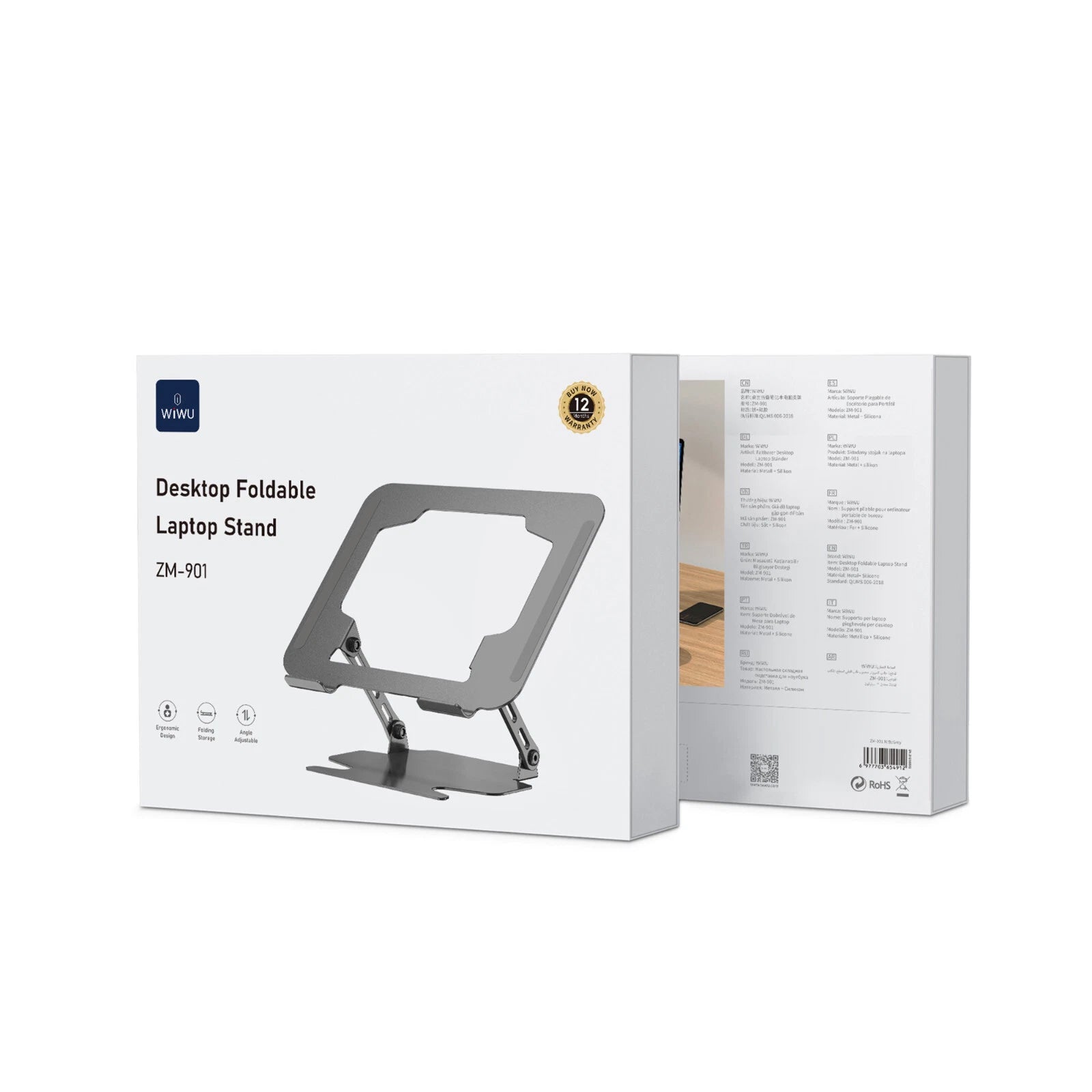 WiWU ZM-901 Foldable Laptop Stand – Adjustable & Portable