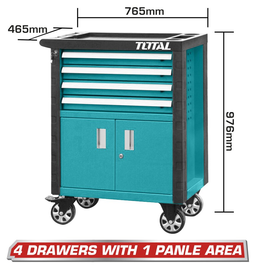 TOTAL 4 Drawer Mobile Tool Cabinet (THRC01041)