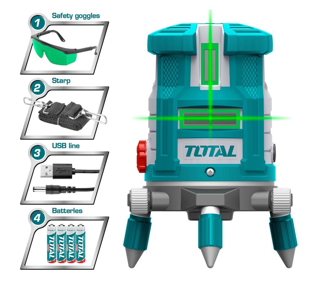 Total Self-Leveling Green Laser Level 5 Lines – Precision & Clarity