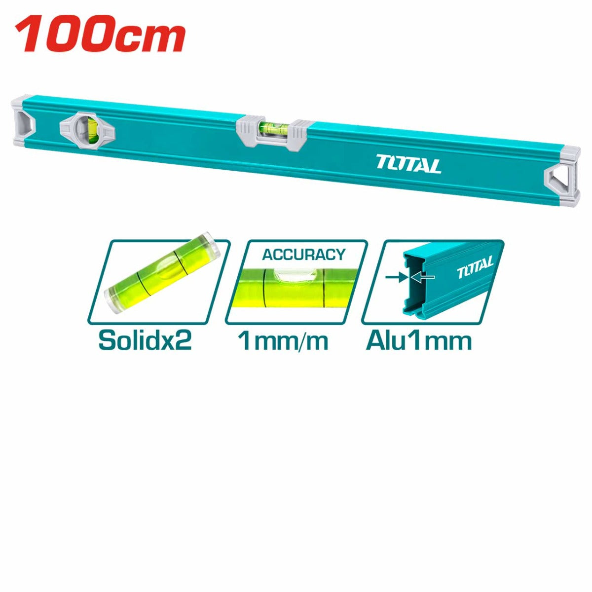 TOTAL Spirit Level 100cm (TMT210036) – Accurate Leveling for Large Projects