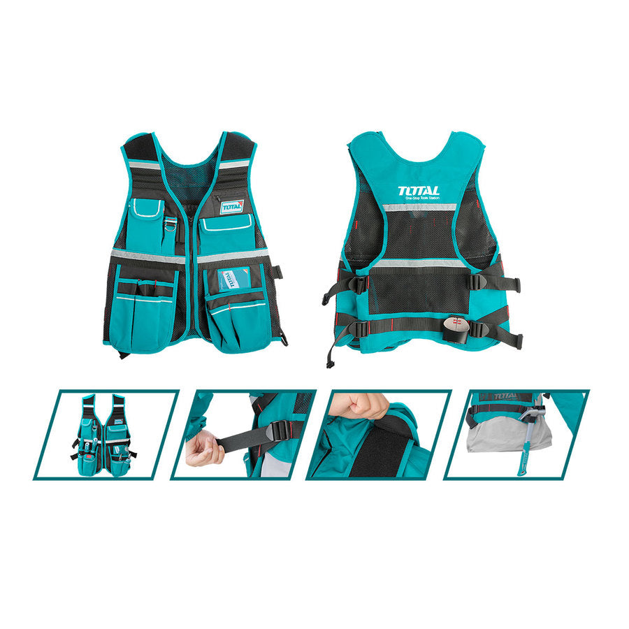 TOTAL Tool Vest with 12 Pockets (TTVT1601) – Efficient Tool Organization
