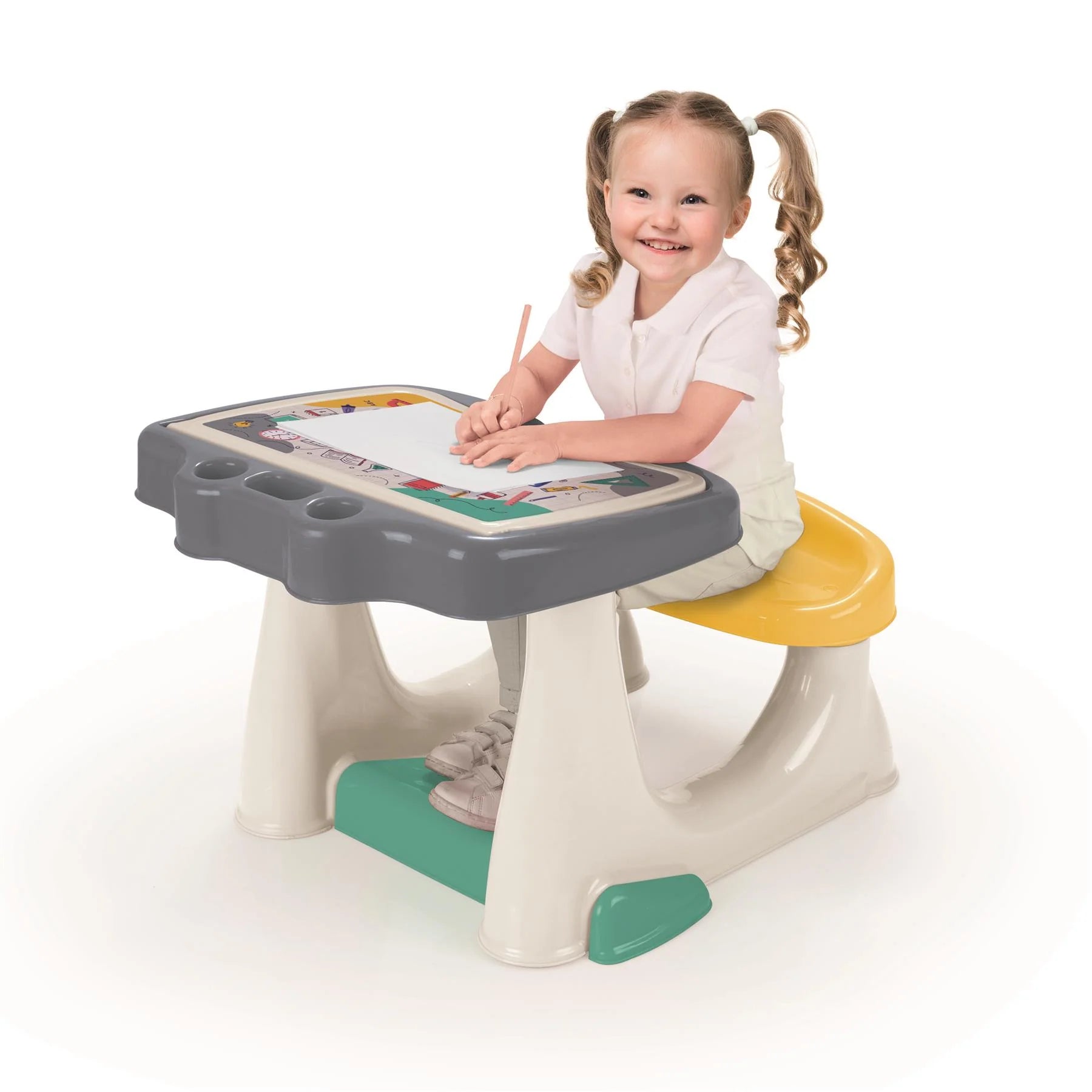 DOLU Kids Study Desk with Lid & Built-in Seat