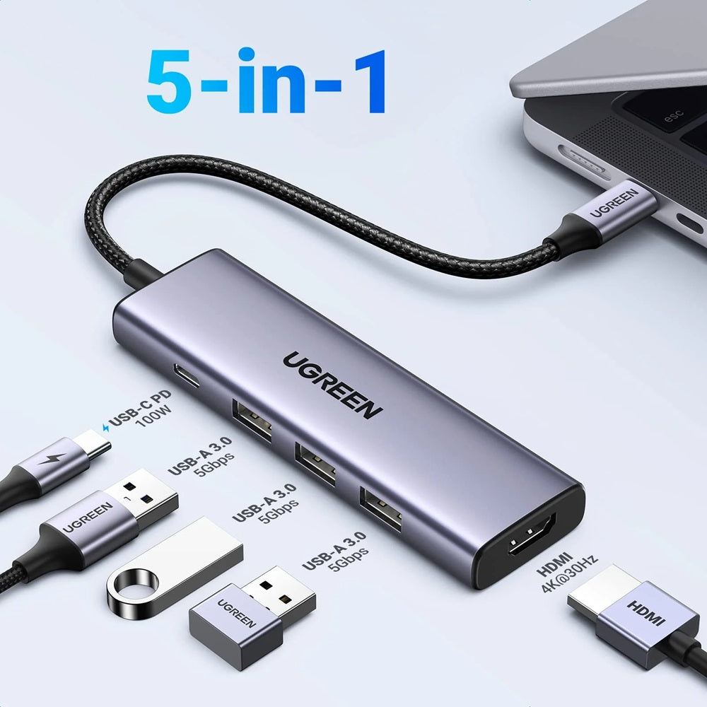 UGreen USB-C 5-in-1 Docking Station with 4K Adapter – Model 15597
