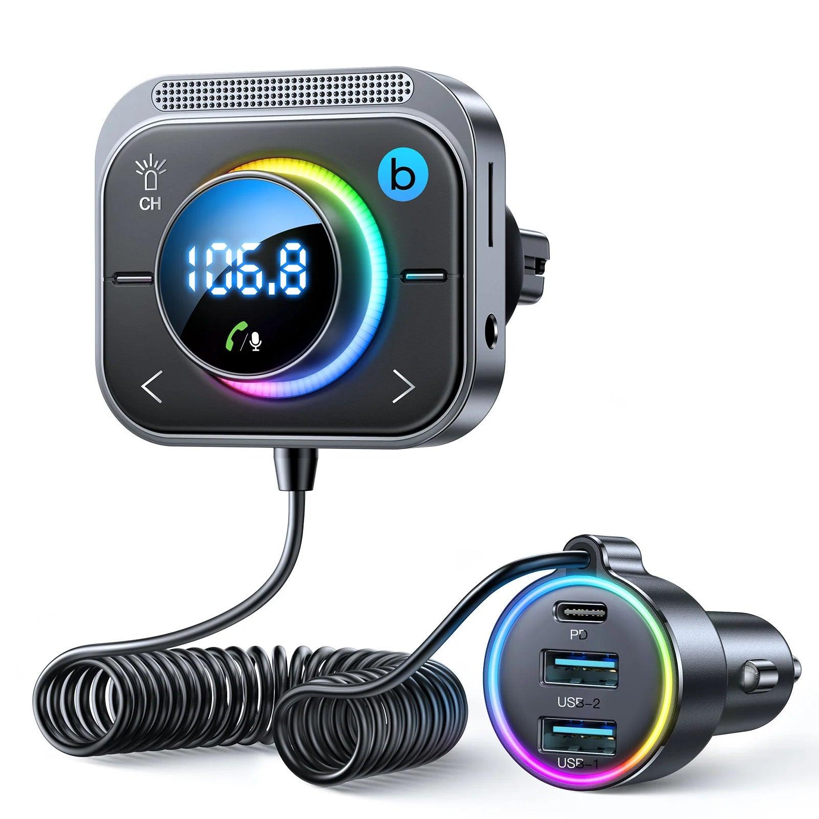 Joyroom 30W Bluetooth Car Transmitter Charger & Music Hub - Black