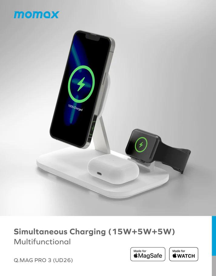 MOMAX Q.Mag Pro 3 3 in 1 MagSafe Wireless Charger