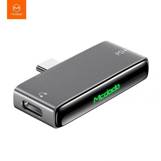 Mcdodo 60W Type C to DC3.5 & Type C Audio Adapter with PD Fast Charge - Black