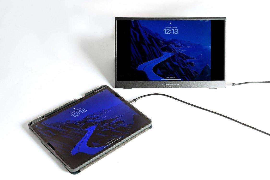 Powerology Ultra-Slim Full HD Portable Monitor 15.6 - Black