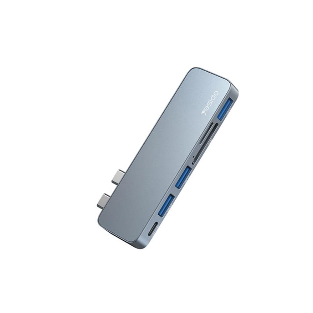 Yesido HB10 Hub 6 in 1 High Performance & Portable - Gray