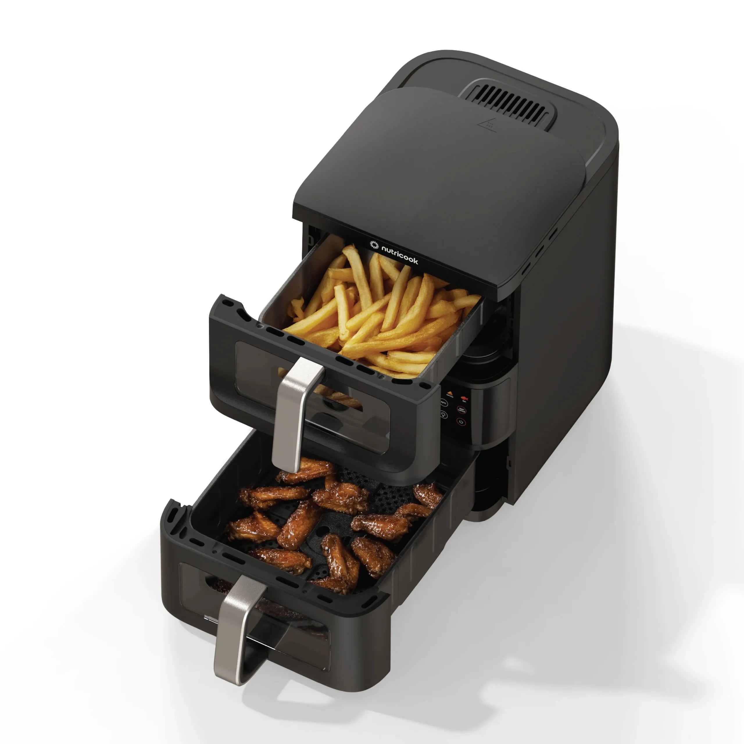 Nutricook AFDS240 Duo Stack Air Fryer | 10L (3.5L+6.5L) | 2500W | 10 Programs | Non-Stick Ceramic