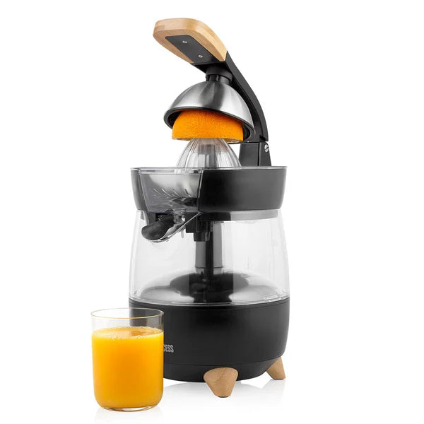 Princess Citrus Juicer Pure - 300W Bamboo Citrus Press with 3-Way Spout