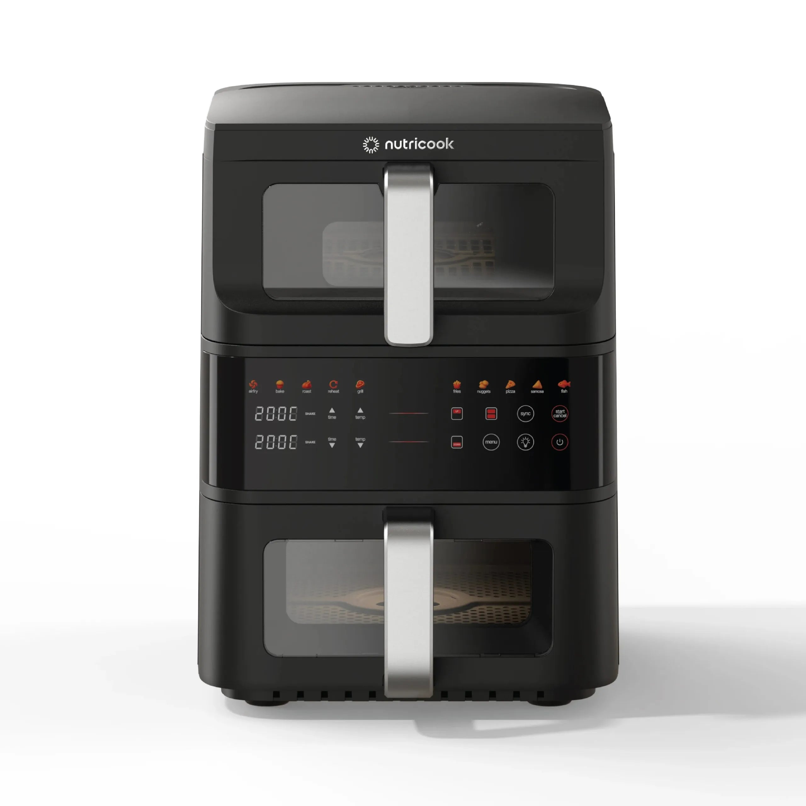 Nutricook AFDS240 Duo Stack Air Fryer | 10L (3.5L+6.5L) | 2500W | 10 Programs | Non-Stick Ceramic