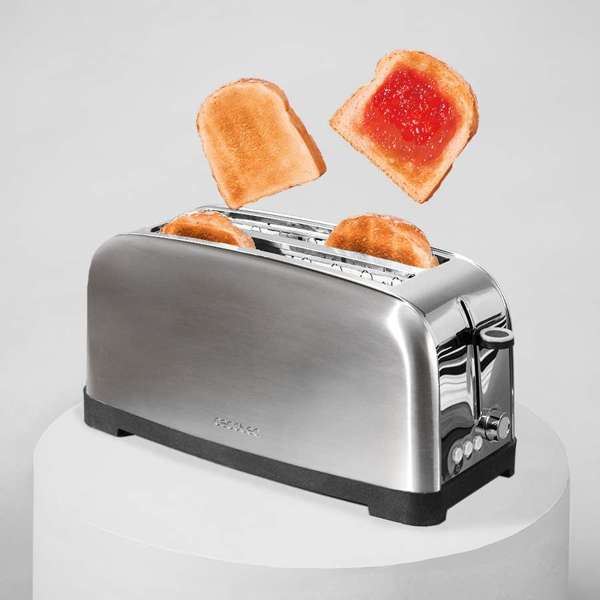 Cecotec Toastin' Time 1500 Inox 4-Slice Toaster 1500W Stainless Steel