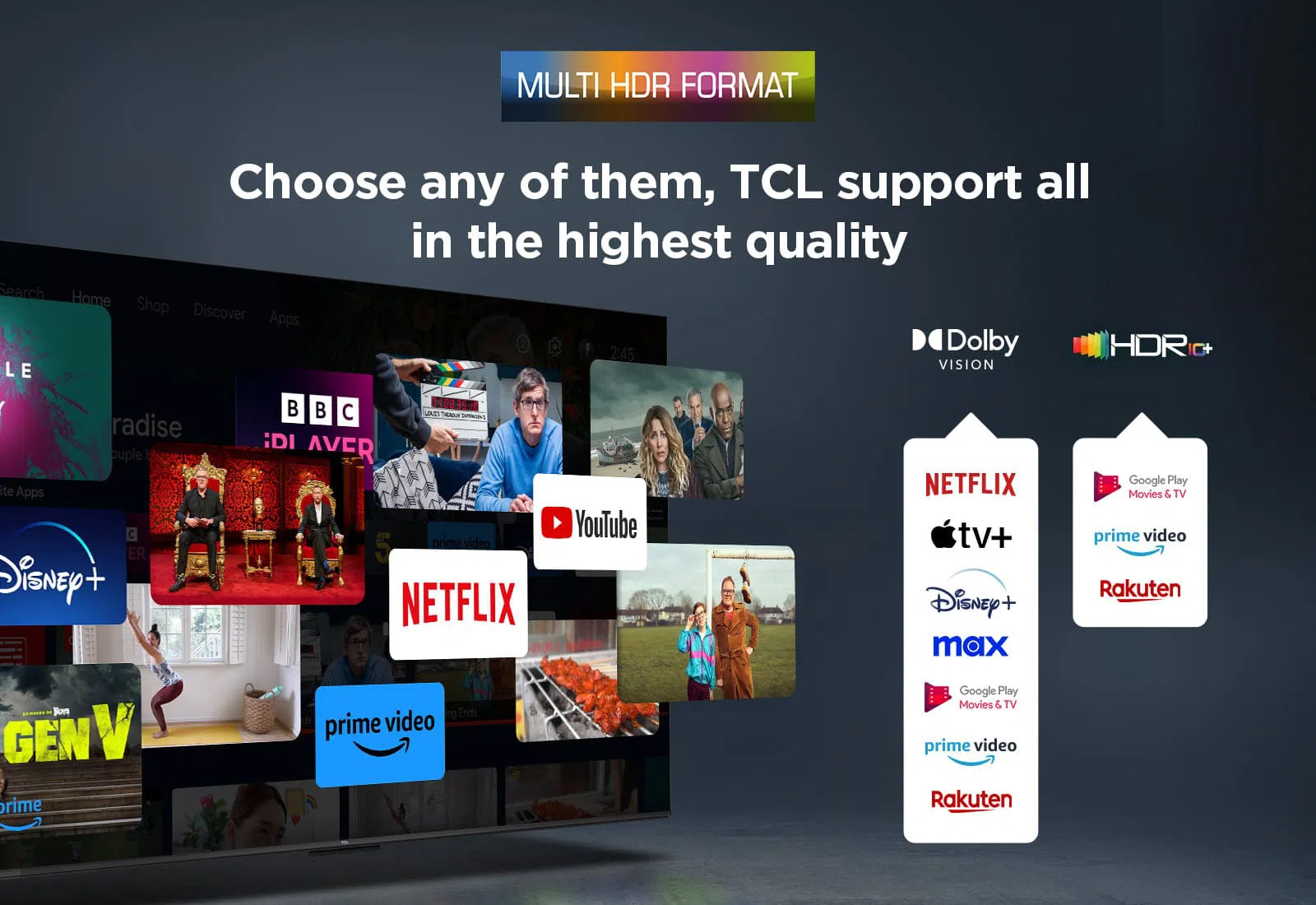 TCL 43V6C 43" 4K HDR Smart Google TV | Dolby Vision | Dolby Atmos | MEMC | AiPQ Processor