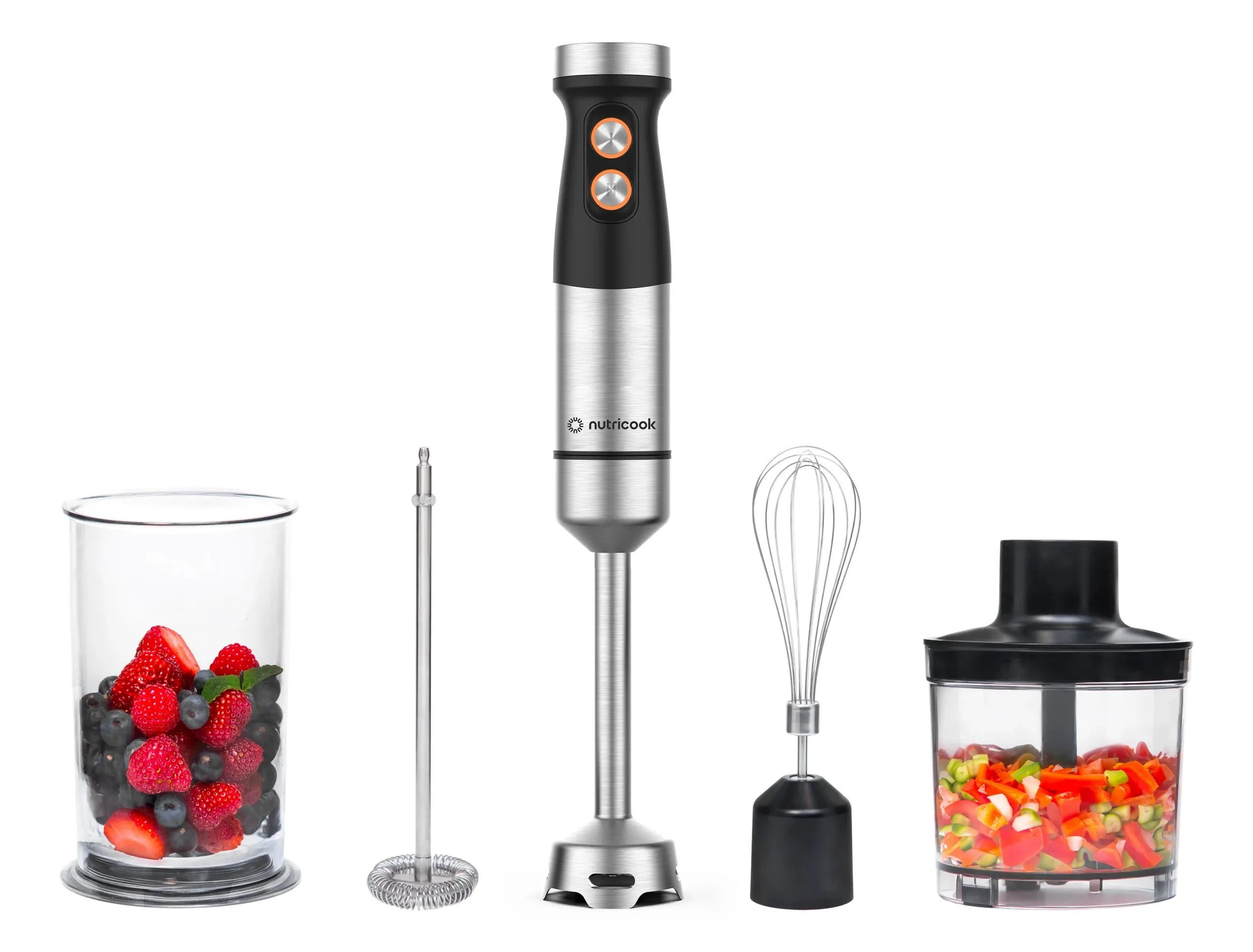 Nutricook HB150K Hand Blender Essentials | 1200W | Powerful Immersion Blender | Black