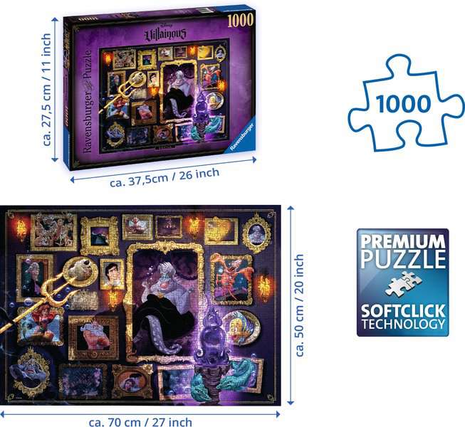 Ravensburger Puzzle 1000 Pieces - Disney Villainous: Ursula