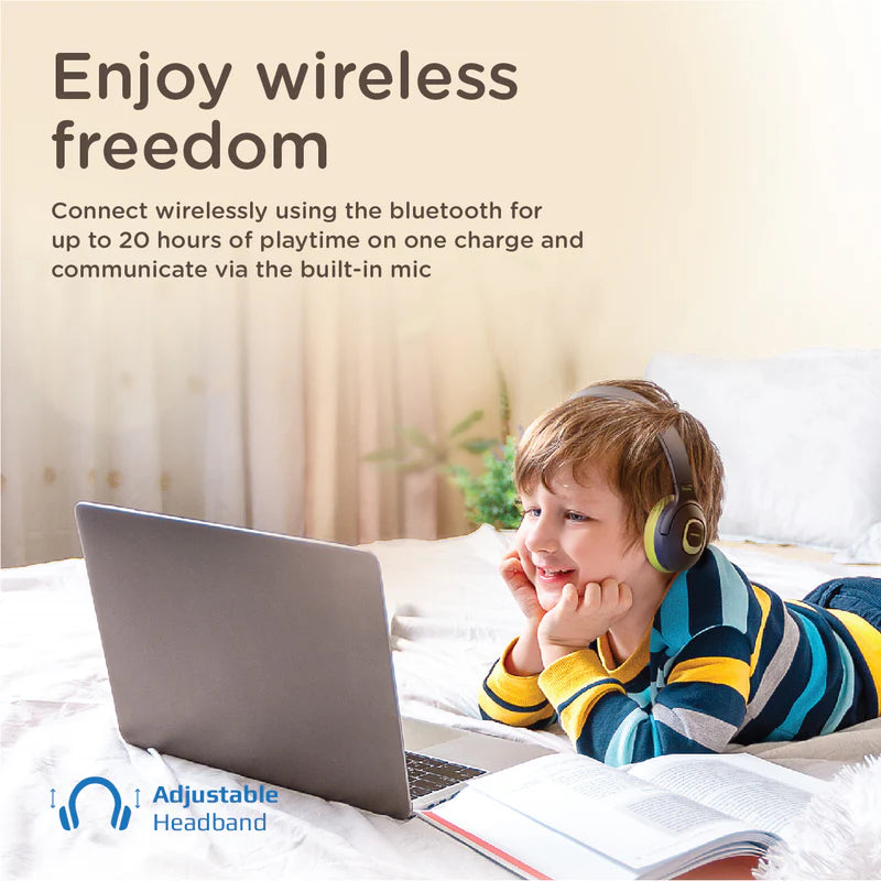 Promate Coddy Kids Headphones, On-Ear Hi-Definition SafeAudio Wireless Headphone