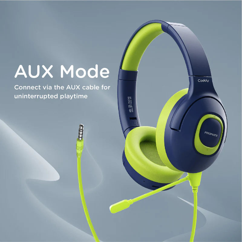 Promate Coddy Kids Headphones, On-Ear Hi-Definition SafeAudio Wireless Headphone