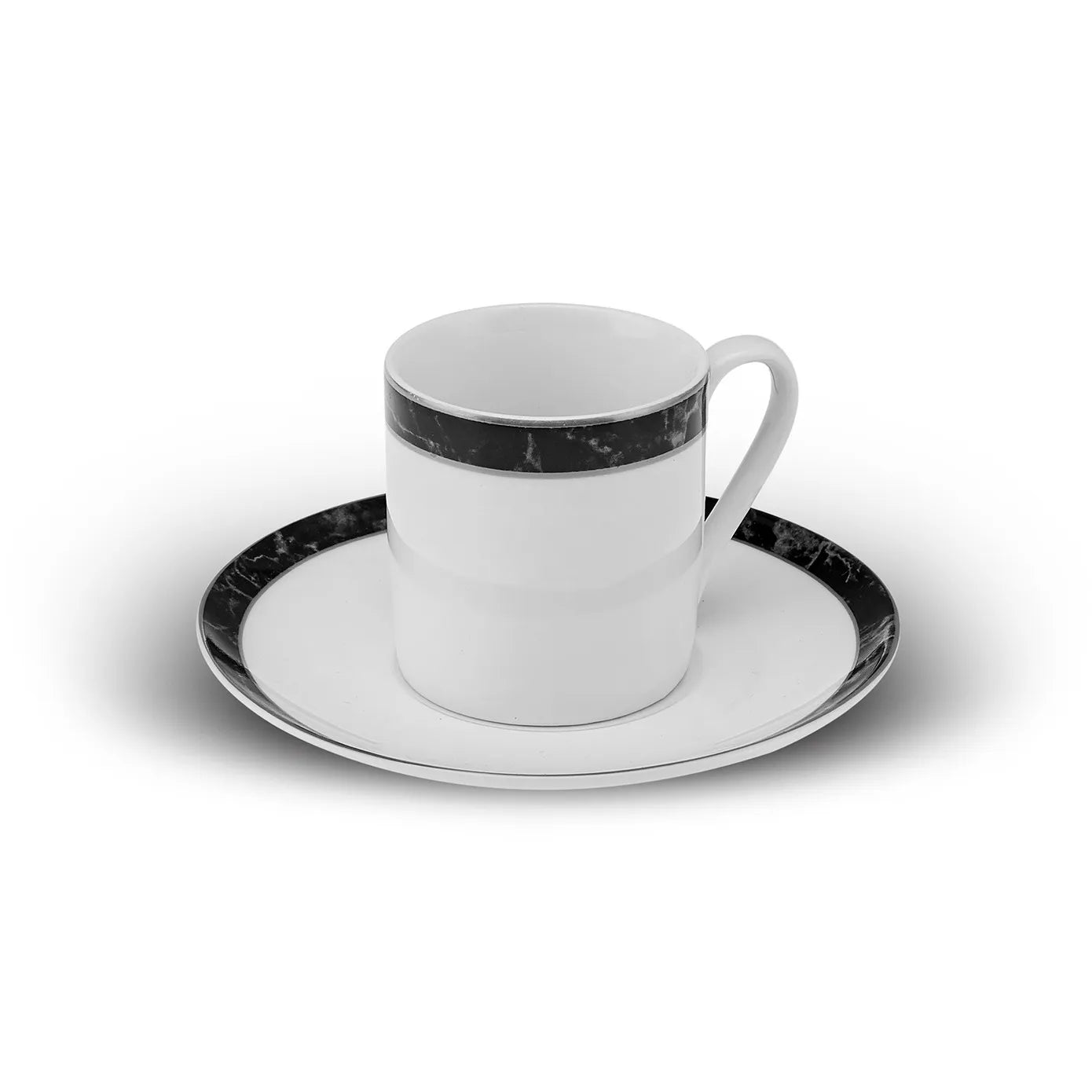 KARACA Checkered Black Coffee Cup Set, Elegant