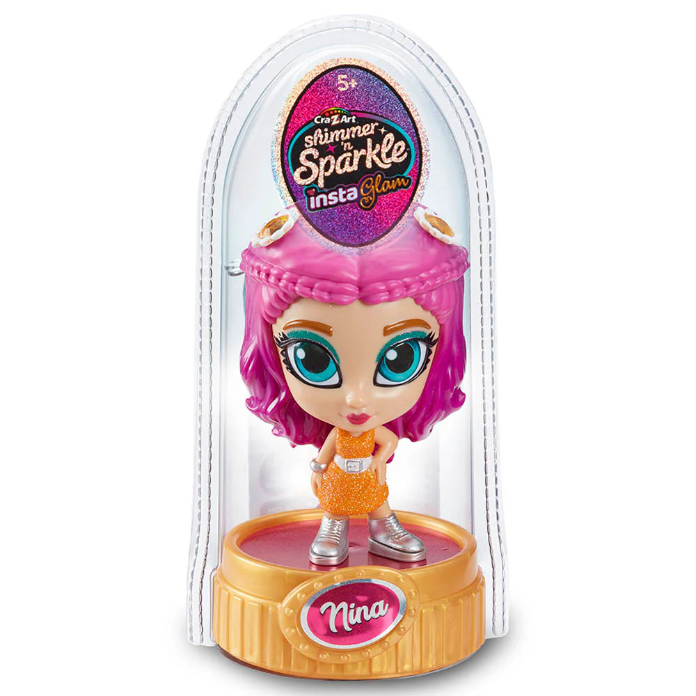 CraZArt Shimmer N Sparkle InstaGlam Make Up Doll – Nina | Fashion Doll with Real Makeup (07254)