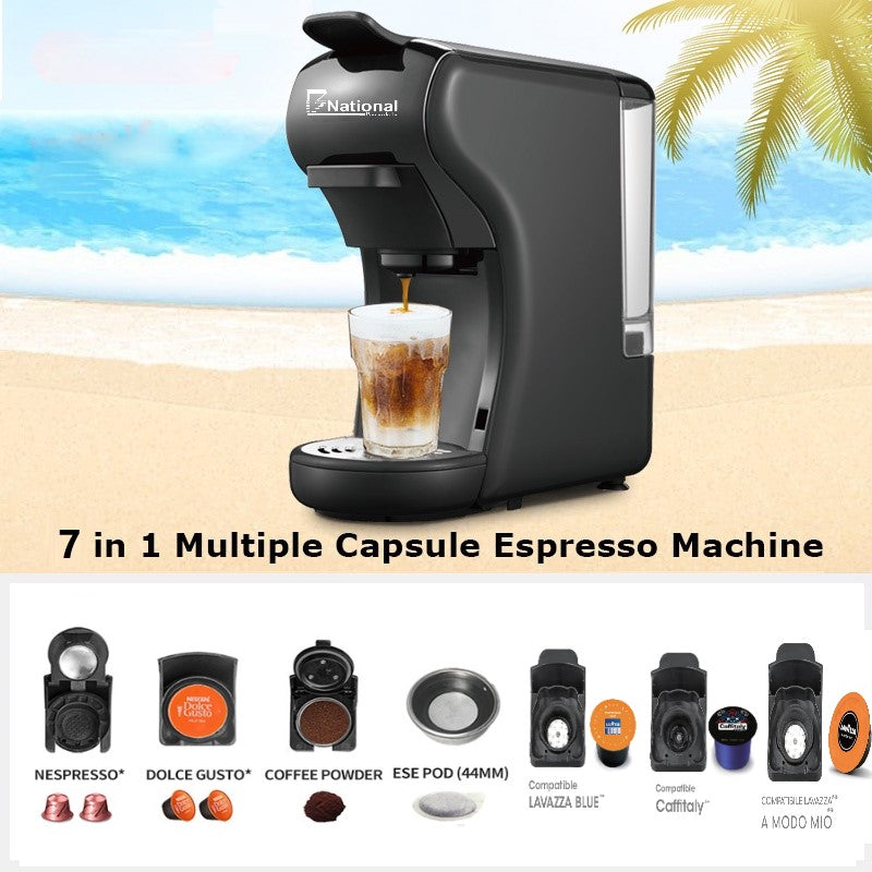 B NATIONAL Multi-functional 7 in 1 Coffee Maker Compatible with Capsules and Cold Protection Technology