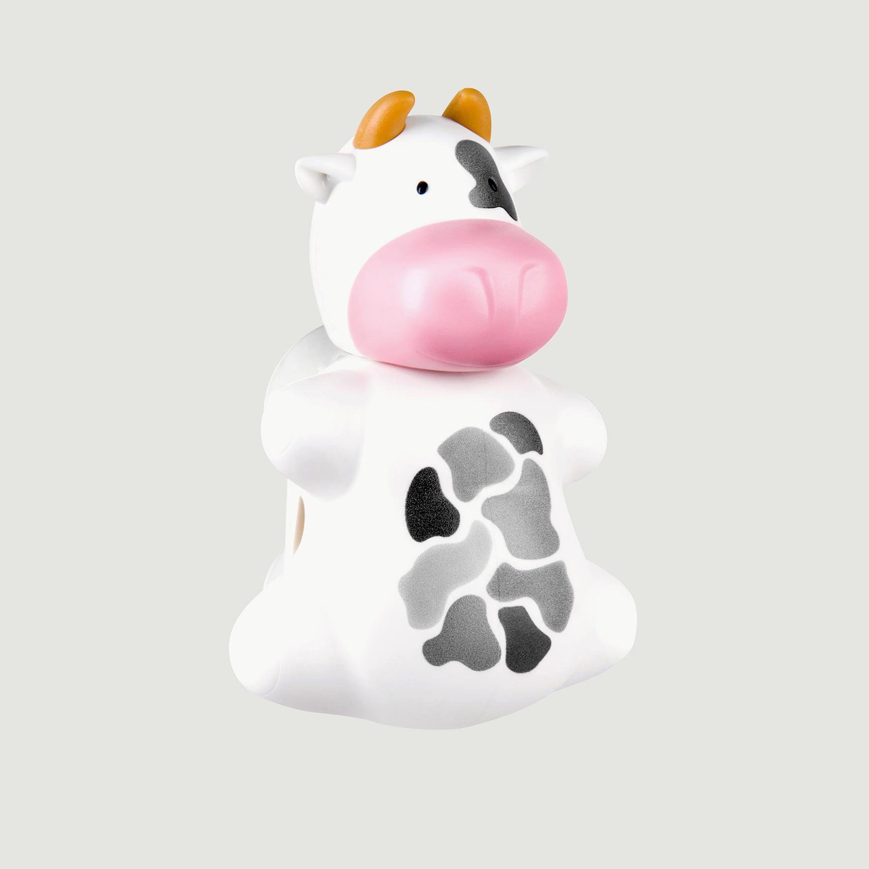 Flipper Fun Animal Toothbrush Holder with Suction Cup for Kids, Cow
