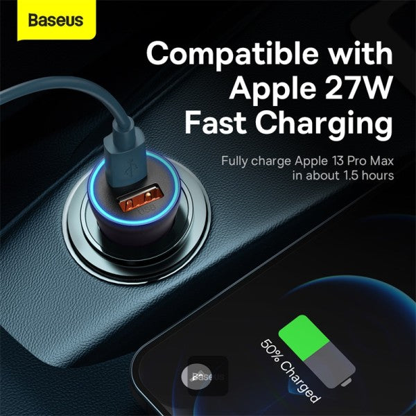 Baseus Golden Contactor Max 60W Fast Car Charger USB + USB-C